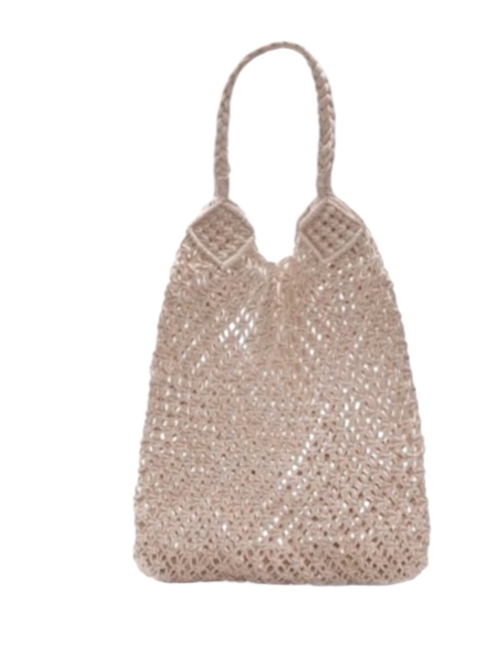 PrettyLittleThing Bag Natural Crochet Boho Beach Tote